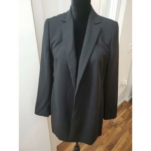 Akris Black long Wool Jacket Blazer Sz 10/M